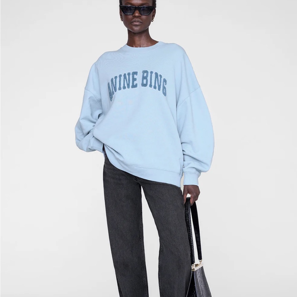 Anine Bing Miles Sweatshirt Pale Blue